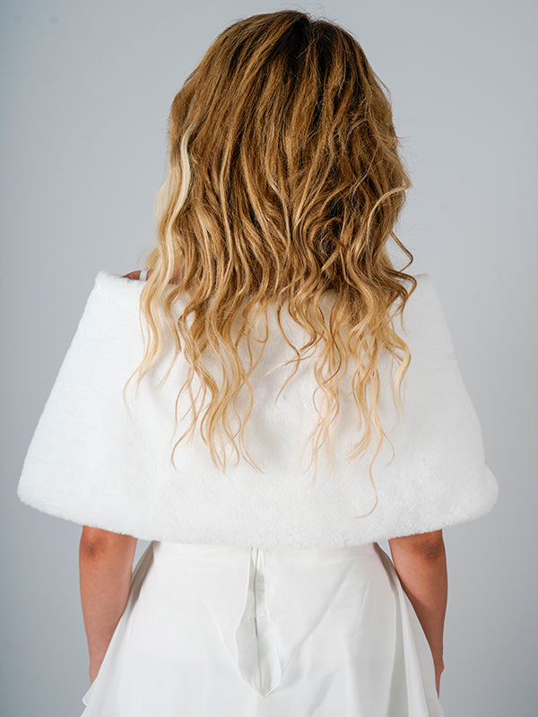 Bağlamalı Kısa Kürk Etol Kırık Beyaz