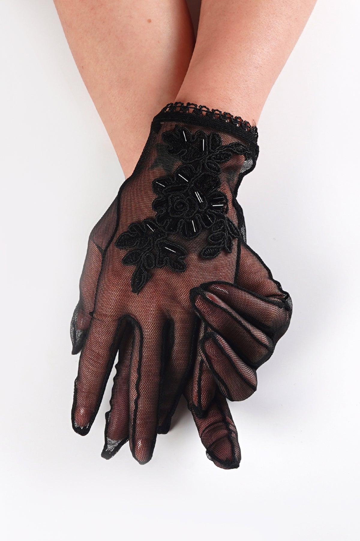 Fransız Dantelli Gelin Düğün Davet Balo Parti Eldiveni