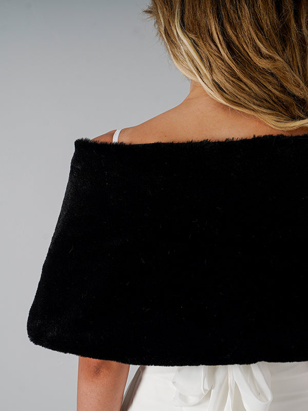 Bağlamalı Kısa Kürk Etol Siyah