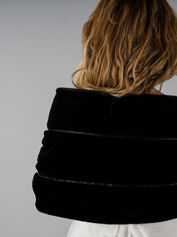 Çizgili Kürk Etol Siyah